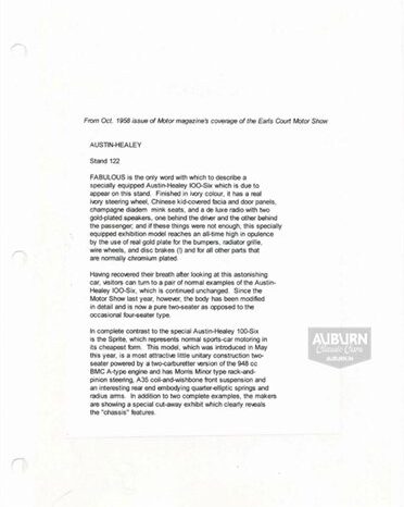 
								1958 Austin Healey 100-Six full									